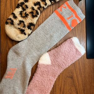 PINK Victoria's Secret Socks Set - Gray, Pink, Leopard